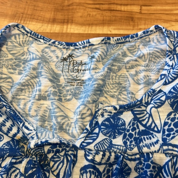 Palm grove rayon seashell summer top size large - Picture 2 of 3